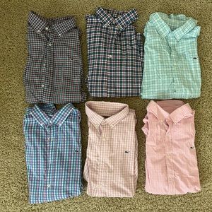 Lot of 6 XL Men’s Vineyard Vines Whale shirts performance fabric EUC